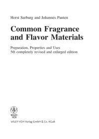 صورة الغلاف: Common Fragrance and Flavor Materials: Preparation, Properties and Uses 5th edition 9783527313150
