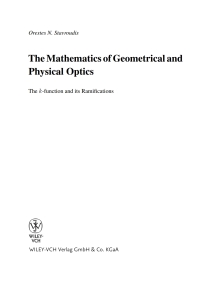 صورة الغلاف: The Mathematics of Geometrical and Physical Optics 1st edition 9783527404483