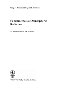 Imagen de portada: Fundamentals of Atmospheric Radiation: An Introduction with 400 Problems 1st edition 9783527405039
