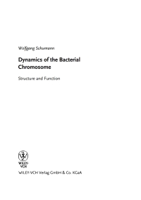 Cover image: Dynamics of the Bacterial Chromosome 1st edition 9783527304967