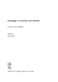 Imagen de portada: Autophagy in Immunity and Infection 1st edition 9783527314508