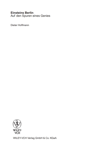 Imagen de portada: Einsteins Berlin 1st edition 9783527405961