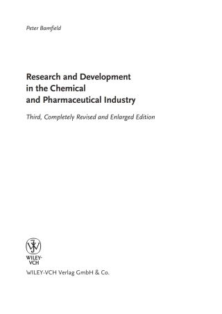 Cover image: Research and Development in the Chemical and Pharmaceutical Industry 3rd edition 9783527317752
