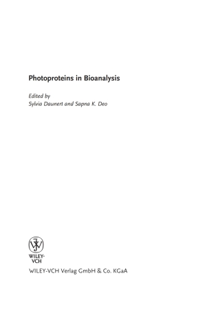 Imagen de portada: Photoproteins in Bioanalysis 1st edition 9783527310166