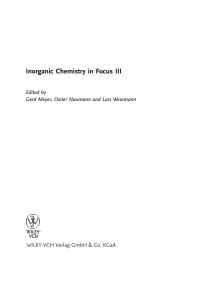 Cover image: Inorganic Chemistry in Focus III 1st edition 9783527315109