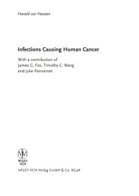 Cover image: Infections Causing Human Cancer 1st edition 9783527310562