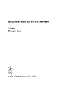 Cover image: cis-trans Isomerization in Biochemistry 1st edition 9783527313044