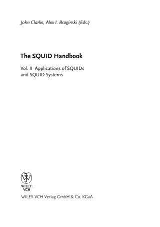 Cover image: The SQUID Handbook: Applications of SQUIDs and SQUID Systems 1st edition 9783527404087