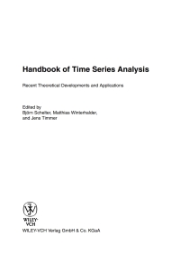 Imagen de portada: Handbook of Time Series Analysis: Recent Theoretical Developments and Applications 1st edition 9783527406234