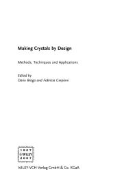 Cover image: Making Crystals by Design: Methods, Techniques and Applications 1st edition 9783527315062