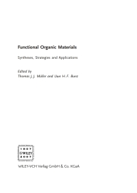 صورة الغلاف: Functional Organic Materials: Syntheses, Strategies and Applications 1st edition 9783527313020