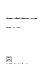 صورة الغلاف: Electrocrystallization in Nanotechnology 1st edition 9783527315154