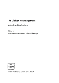 Imagen de portada: The Claisen Rearrangement: Methods and Applications 1st edition 9783527308255