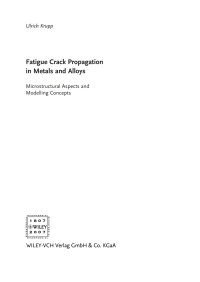 Cover image: Fatigue Crack Propagation in Metals and Alloys 1st edition 9783527315376