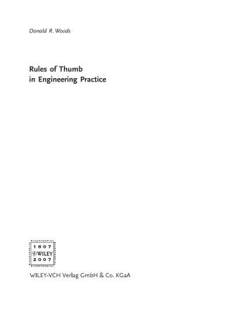 Cover image: Rules of Thumb in Engineering Practice 1st edition 9783527312207