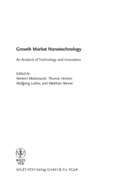 Cover image: Growth Market Nanotechnology: An Analysis of Technology and Innovation 1st edition 9783527314577