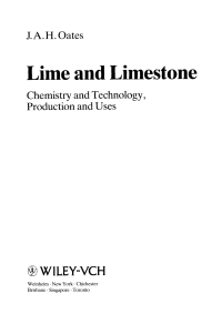 Imagen de portada: Lime and Limestone 1st edition 9783527295272