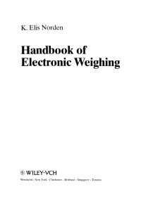 Imagen de portada: Handbook of Electronic Weighing 1st edition 9783527295685