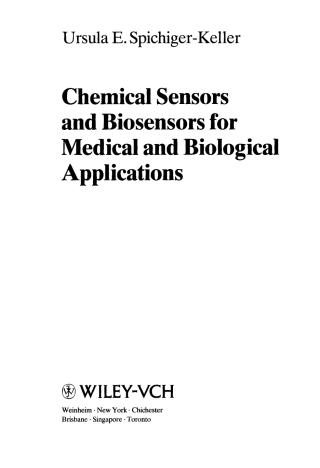 Imagen de portada: Chemical Sensors and Biosensors for Medical and Biological Applications 1st edition 9783527288557