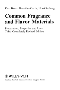 Cover image: Common Fragrance and Flavor Materials: Preparation, Properties and Uses 3rd edition 9783527288502