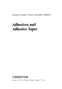 Cover image: Adhesives and Adhesive Tapes 1st edition 9783527301102