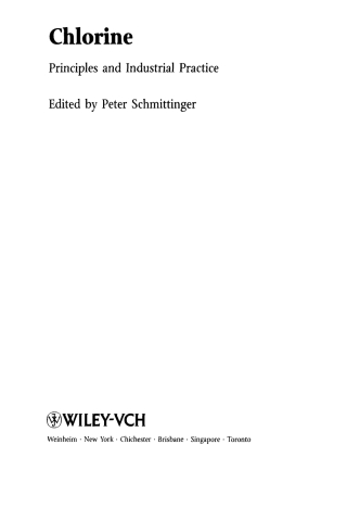 Imagen de portada: Chlorine 1st edition 9783527298518