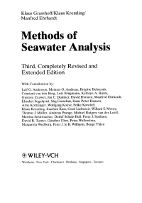 Imagen de portada: Methods of Seawater Analysis 3rd edition 9783527295890