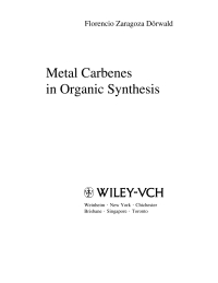 صورة الغلاف: Metal Carbenes in Organic Synthesis 1st edition 9783527296255