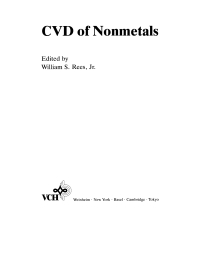 Imagen de portada: CVD of Nonmetals 1st edition 9783527292950