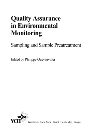 Cover image: Quality Assurance in Environmental Monitoring 1st edition 9783527287246