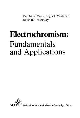 Cover image: Electrochromism: Fundamentals and Applications 1st edition 9783527290635