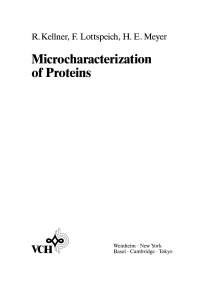 صورة الغلاف: Microcharacterization of Proteins 1st edition 9783527300488