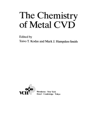 صورة الغلاف: The Chemistry of Metal CVD 1st edition 9783527290710