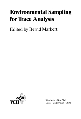 Imagen de portada: Environmental Sampling for Trace Analysis 1st edition 9783527300518