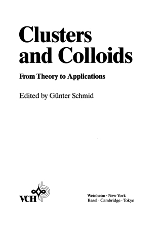 Imagen de portada: Clusters and Colloids 1st edition 9783527290437