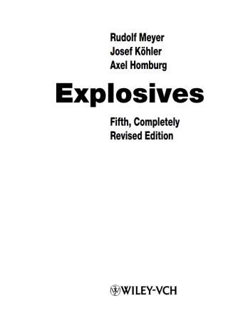 Imagen de portada: Explosives 5th edition 9783527302673