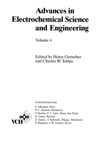 Imagen de portada: Advances in Electrochemical Science and Engineering 1st edition 9783527292059