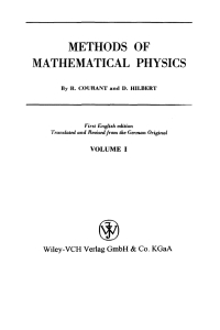 Imagen de portada: Methods of Mathematical Physics, Volume 1 1st edition 9780471504474