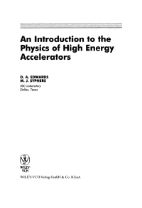 Imagen de portada: An Introduction to the Physics of High Energy Accelerators 1st edition 9780471551638