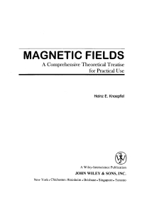 صورة الغلاف: Magnetic Fields 1st edition 9780471322054