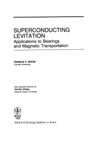 Cover image: Superconducting Levitation: Applications to Bearings and Magnetic Transportation 1st edition 9780471559252