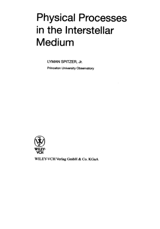 Cover image: Physical Processes in the Interstellar Medium 1st edition 9780471293354
