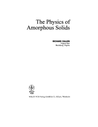 Cover image: The Physics of Amorphous Solids 1st edition 9780471299417