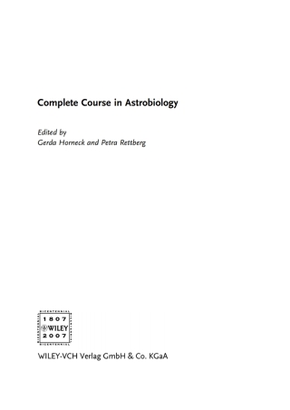 Cover image: Complete Course in Astrobiology 1st edition 9783527406609
