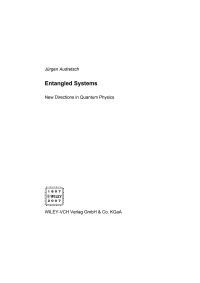 Imagen de portada: Entangled Systems 1st edition 9783527406845