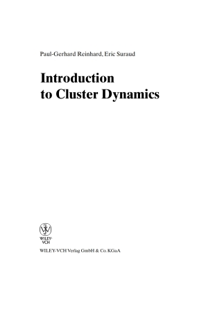 Imagen de portada: Introduction to Cluster Dynamics 1st edition 9783527403455