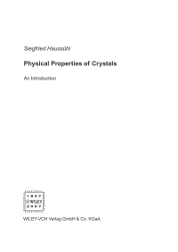 Cover image: Physical Properties of Crystals 1st edition 9783527405435