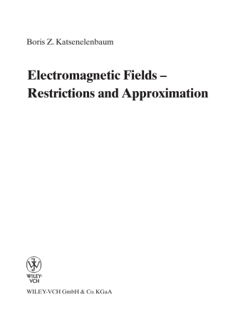 Imagen de portada: Electromagnetic Fields 1st edition 9783527403882