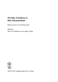 صورة الغلاف: The Role of Evidence in Risk Characterization 1st edition 9783527320486