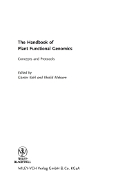 Imagen de portada: The Handbook of Plant Functional Genomics: Concepts and Protocols 1st edition 9783527318858